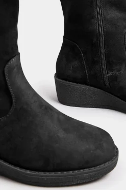 Extra Wide Fit Faux Suede Wedge Boots