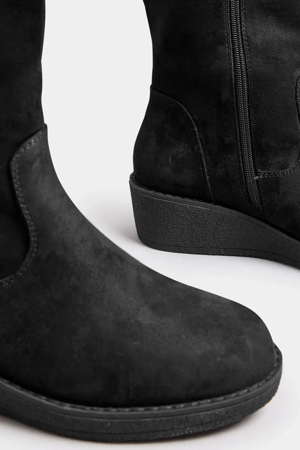 Extra Wide Fit Faux Suede Wedge Boots