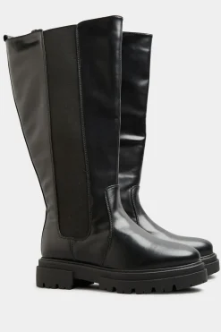 Extra Wide Fit Knee High Cleated Boots