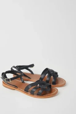 Extra Wide Fit Leather Jaleesa Woven Flat Sandals