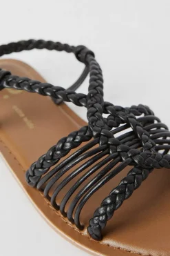 Extra Wide Fit Leather Josie Lattice Flat Sandals