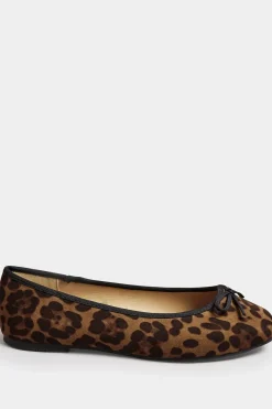Extra Wide Fit Leopard Print Ballet Pumps
