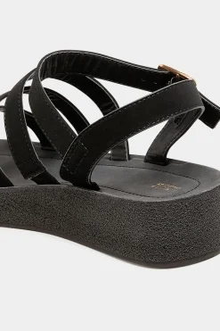 Extra Wide Fit Multi Strap Sporty Platform Sandal
