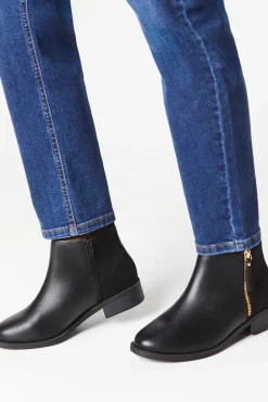 Extra Wide Fit Myla Side Zip Ankle Boots