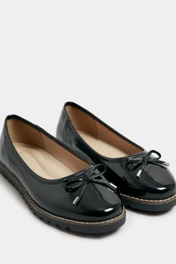 Extra Wide Fit Patent Ballet Pumps