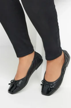 Extra Wide Fit Quilted Ballerina Pumps