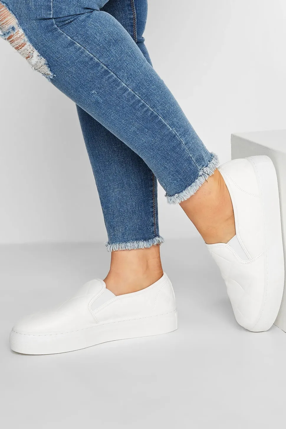 Extra Wide Fit Quilted Slip-On Trainers