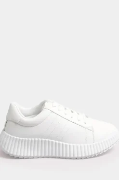 Extra Wide Fit Ribbed Platform Trainers