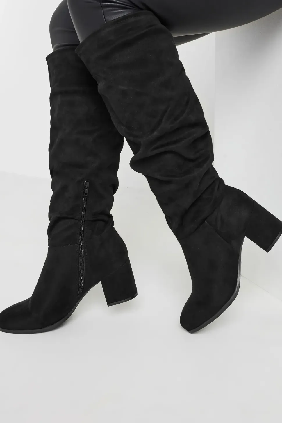 Extra Wide Fit Slouch Knee Ankle Boots