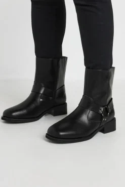Extra Wide Fit Square Toe Biker Boots