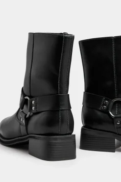 Extra Wide Fit Square Toe Biker Boots