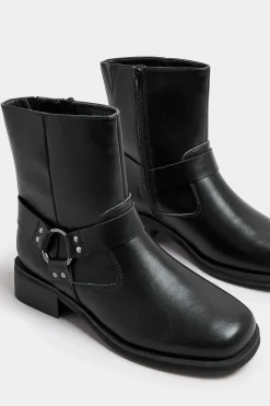 Extra Wide Fit Square Toe Biker Boots