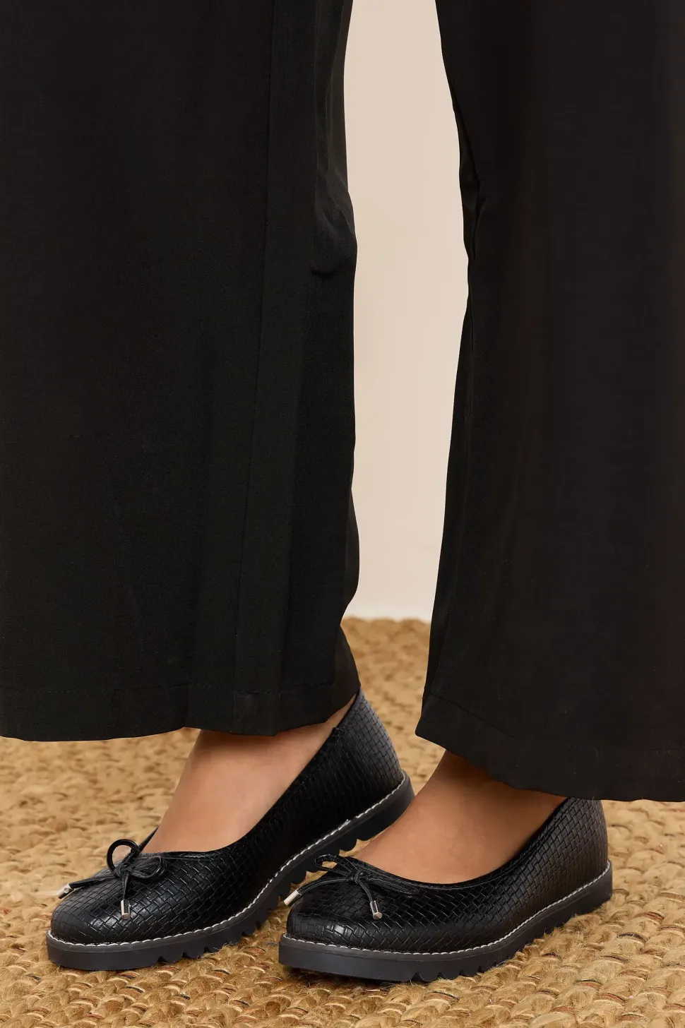 Extra Wide Fit Woven Ballet Pumps