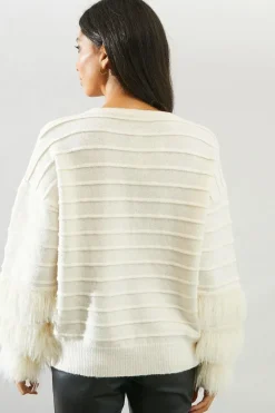 Eyelash Hem Ribbed Jumper