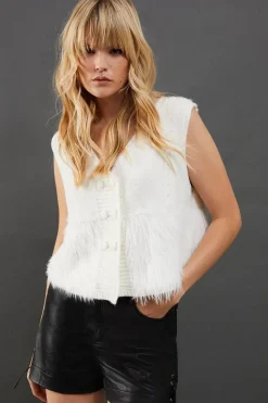 Eyelash Knitted Waistcoat