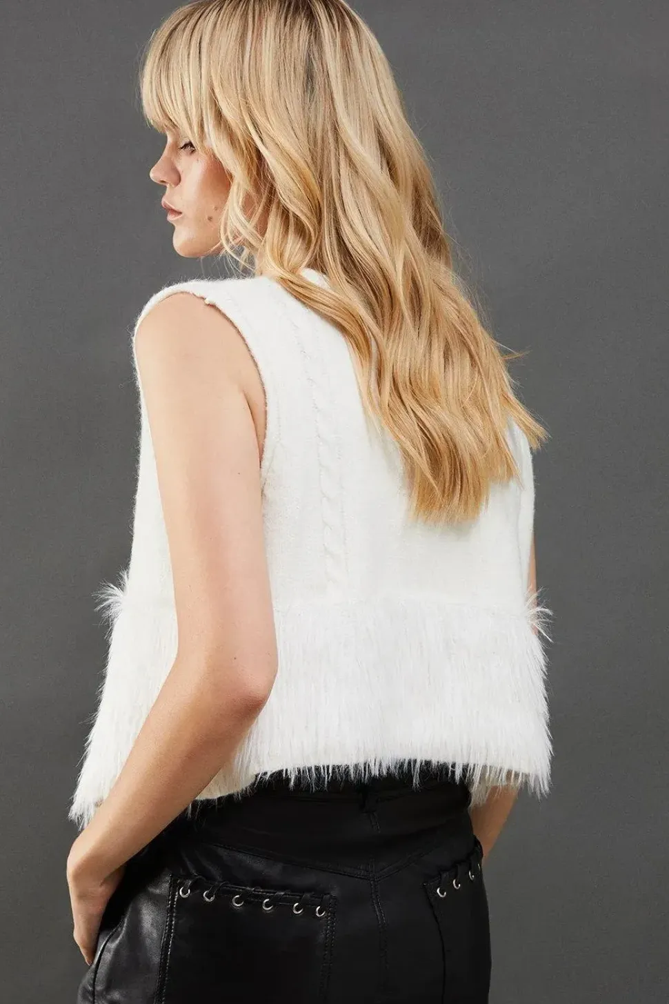 Eyelash Knitted Waistcoat
