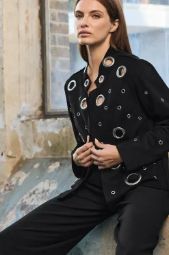 Eyelet Detail Tailored Jacket