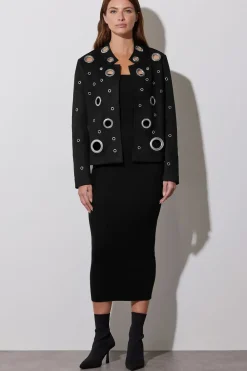 Eyelet Detail Tailored Jacket