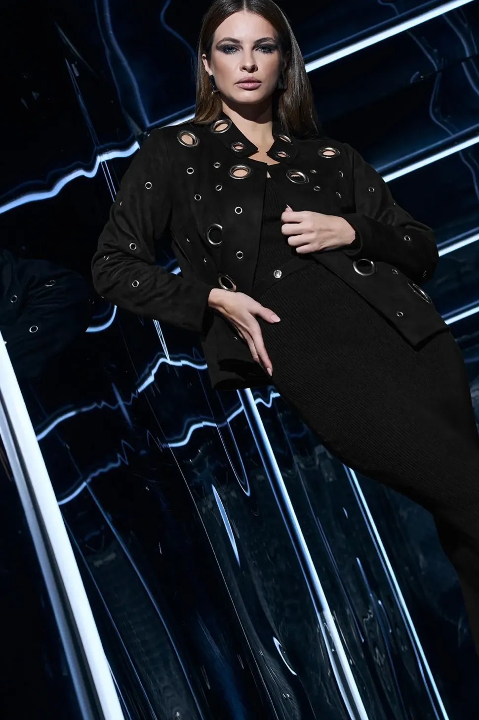 Eyelet Detail Tailored Jacket