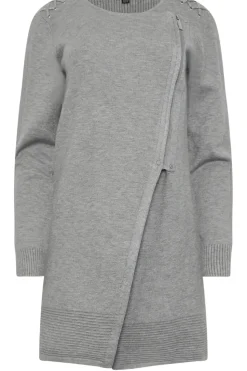 Eyelet Detail Zip Cardigan