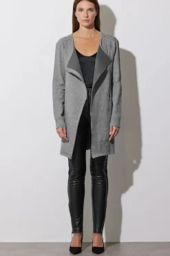 Eyelet Detail Zip Cardigan