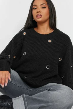 Eyelet Knitted Jumper