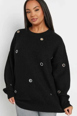 Eyelet Knitted Jumper