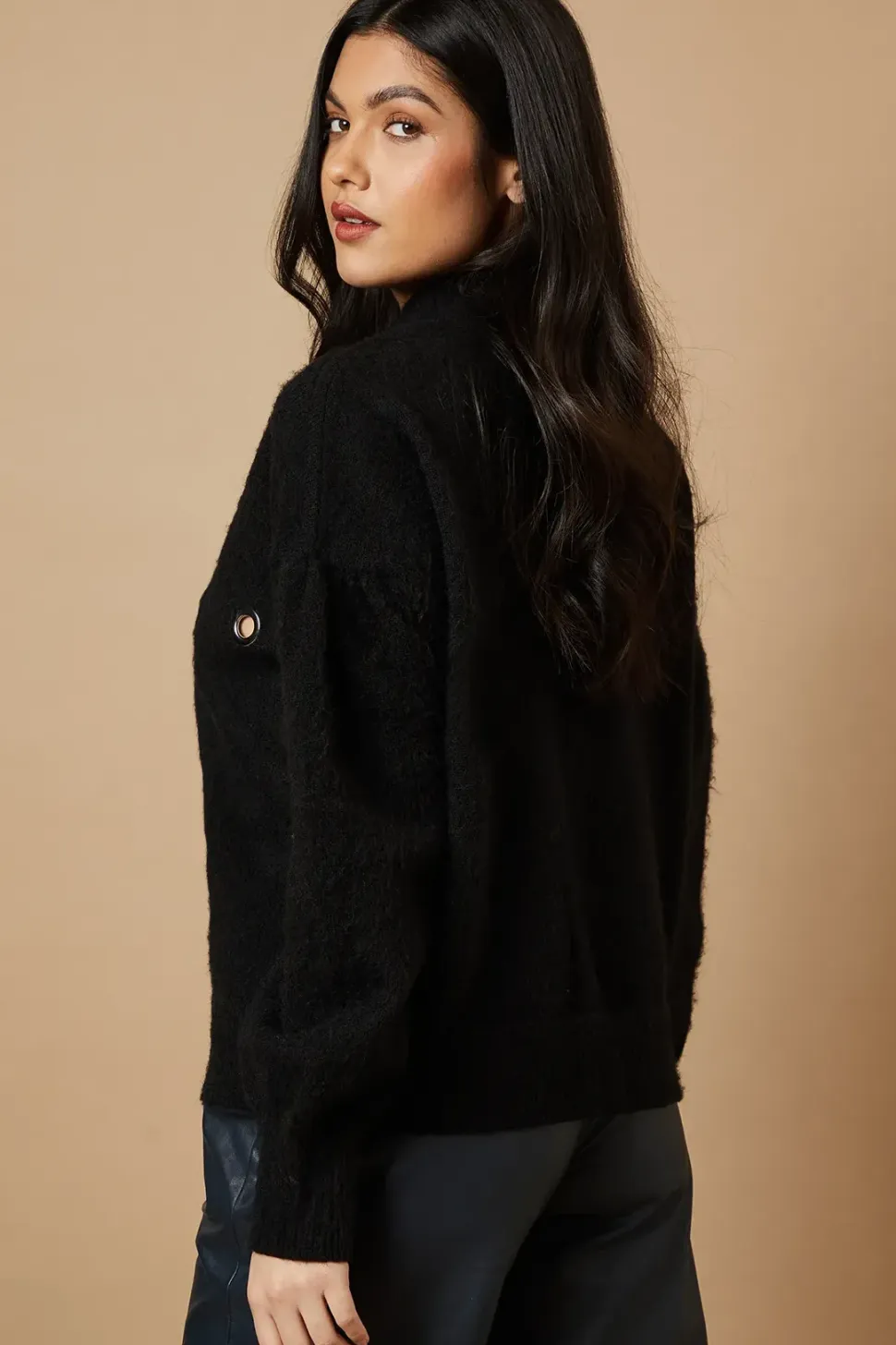 Eyelet Scoop Neck Jumper