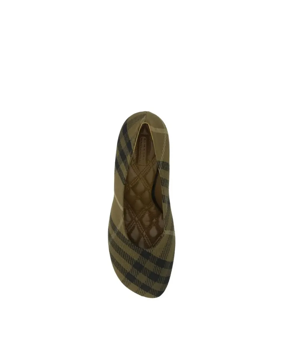 Fabric Baby Pumps with Leather Stiletto Heel and Round Toe