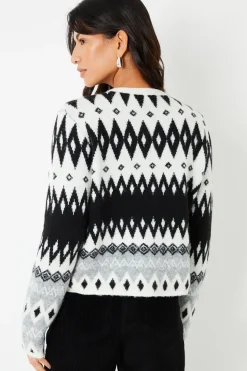 Fairisle Button Up Knitted  Cardigan