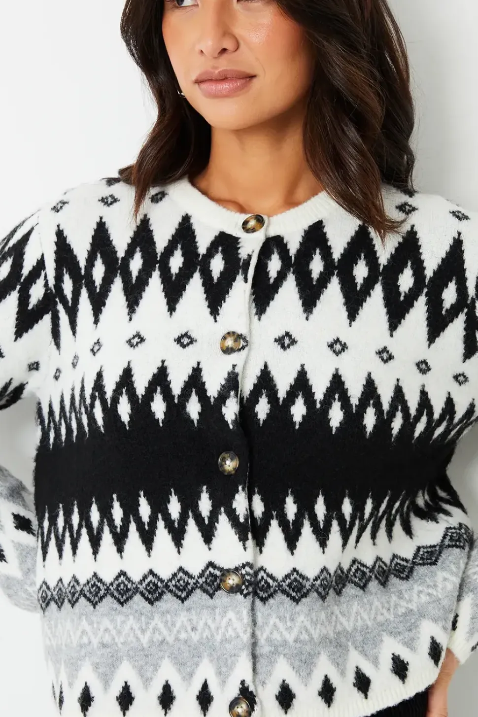 Fairisle Button Up Knitted Cardigan