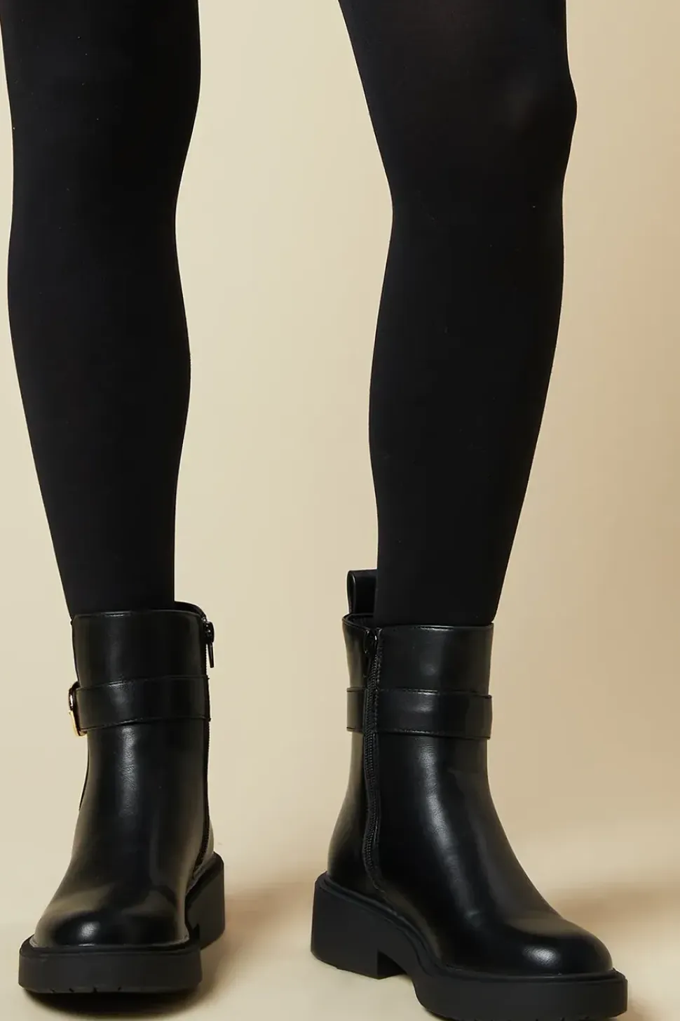 Faith: Arabella Buckle Detail Chunky Chelsea Ankle Boot