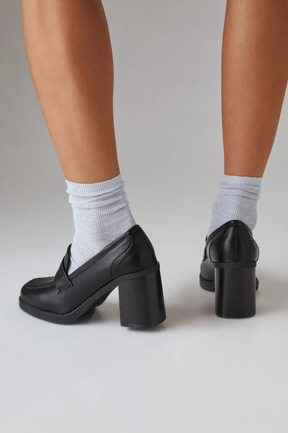 Faith: Brea High Block Heel Penny Loafer