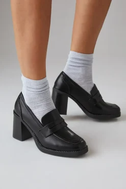 Faith: Brea High Block Heel Penny Loafer