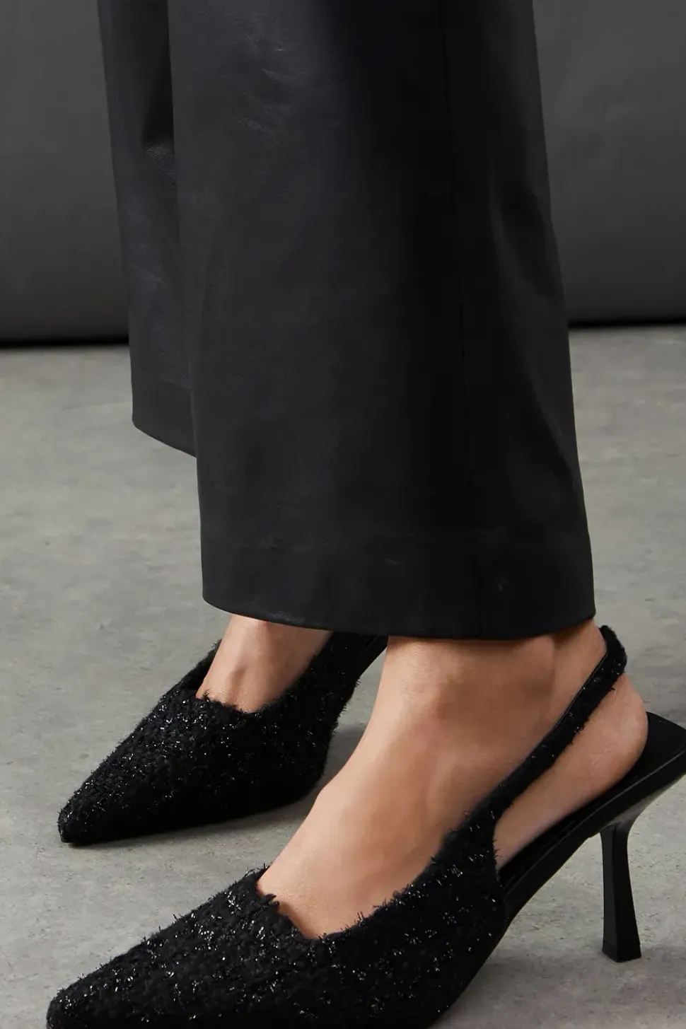 Faith: Candy Woven Textile Slingback High Heel Court Shoes