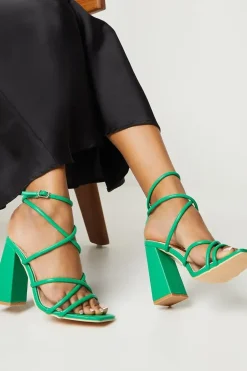 Faith: Carla Strappy High Block Heeled Sandals