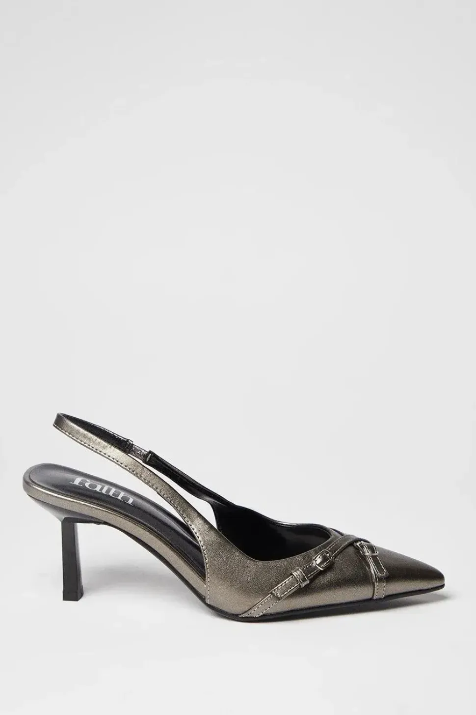 Faith: Casablanca Pointed Buckle Detail Slingback Stiletto Court Shoes