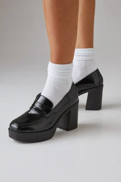 Faith: Cash High Heel Chunky Penny Loafers