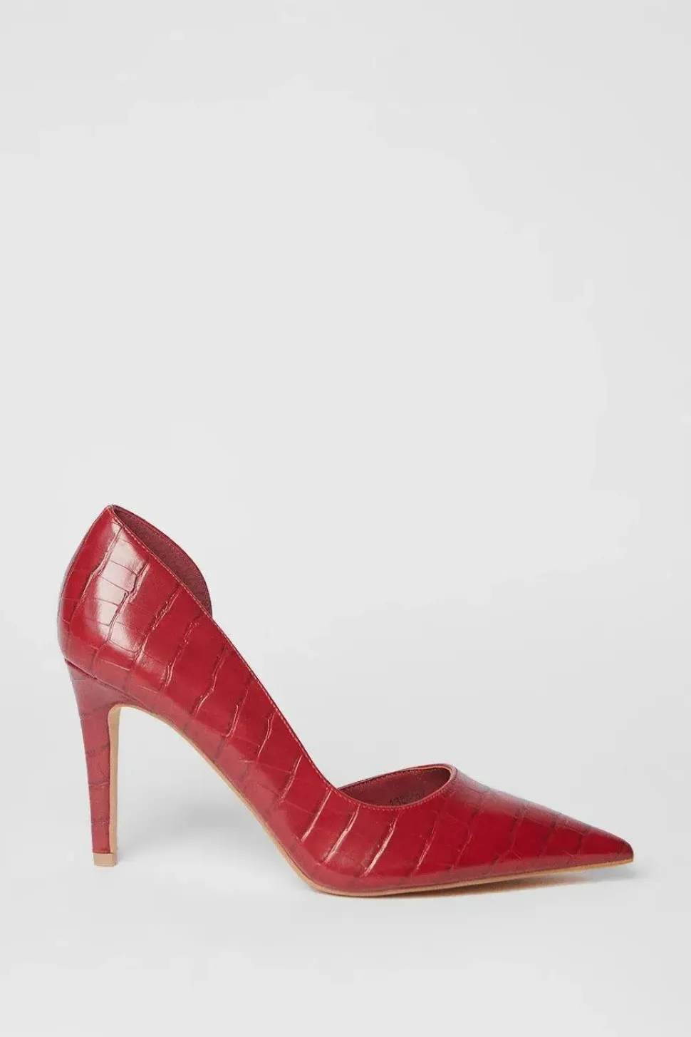 Faith: Cece Croc Print High Stiletto Court Shoes