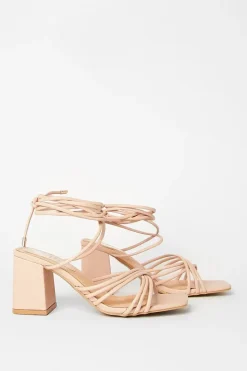Faith: Celeste Spaghetti Strap Lace-up Block Heeled Sandals