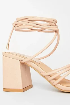 Faith: Celeste Spaghetti Strap Lace-up Block Heeled Sandals