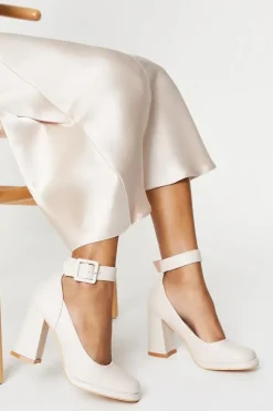 Faith: Celine High Block Heel Platform Court Shoes