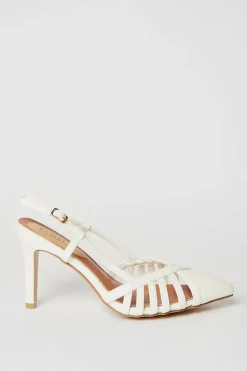 Faith: Connie Lattice Front High Stiletto Slingback Court Shoes