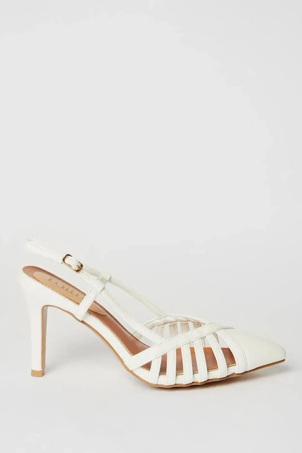 Faith: Connie Lattice Front High Stiletto Slingback Court Shoes