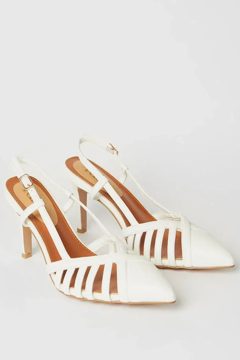 Faith: Connie Lattice Front High Stiletto Slingback Court Shoes