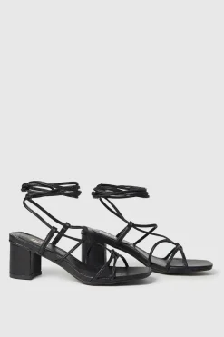 Faith: Connie Spaghetti Strap Medium Block Heel Sandals