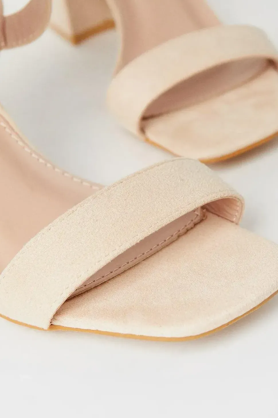 Faith: Eleanor Covered Buckle High Block Heeled Sandals