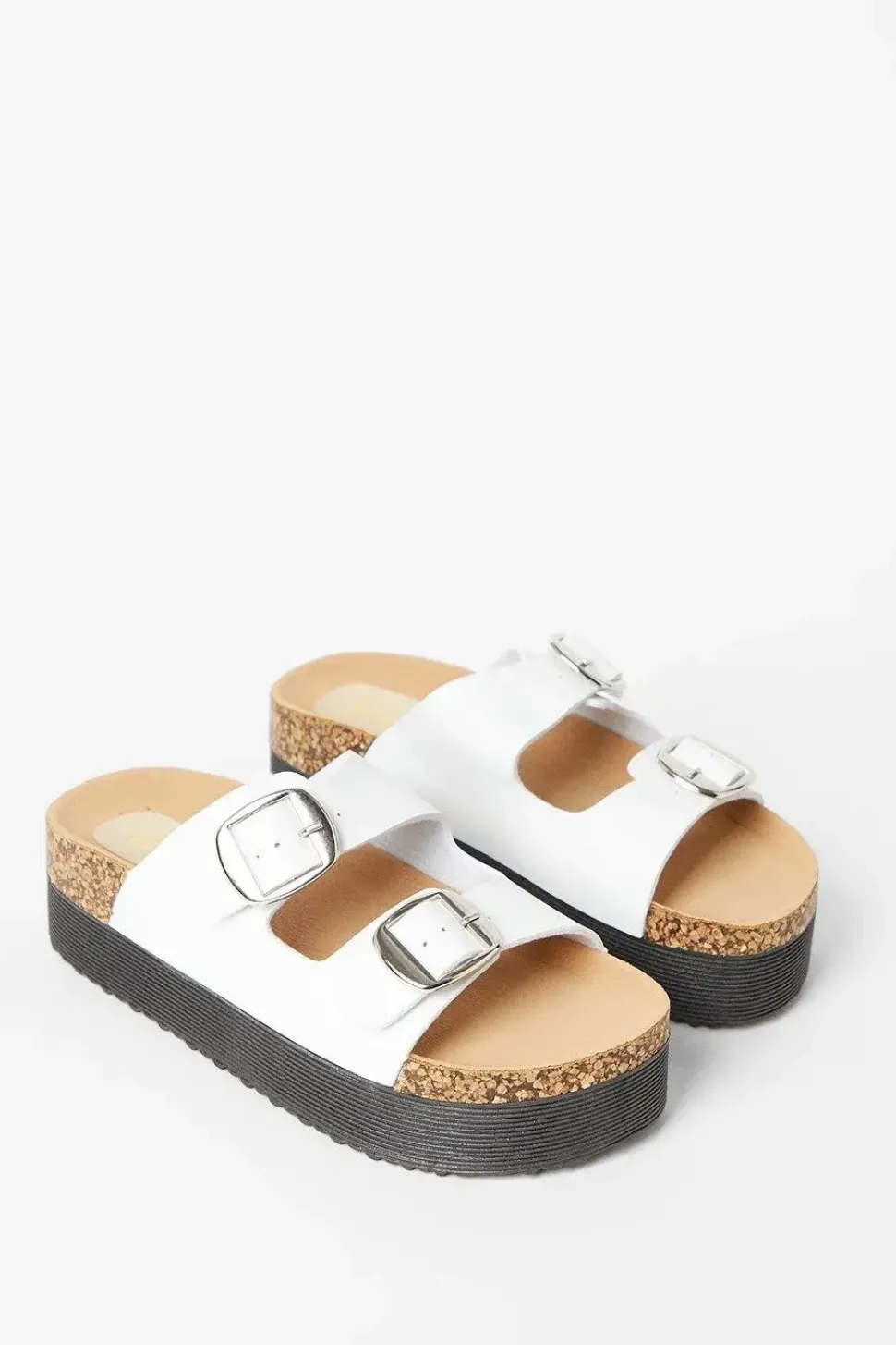 Faith: Hannah Double Buckle Wedge Footbed Sandals