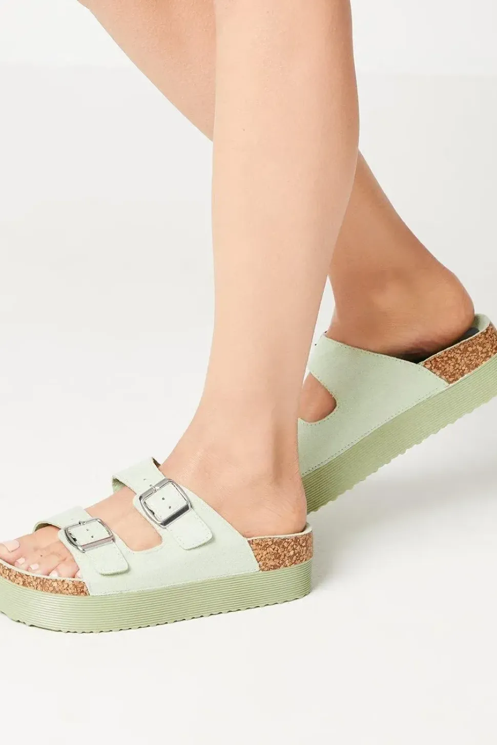 Faith: Hannahs Double Buckle Wedge Footbed Sandals