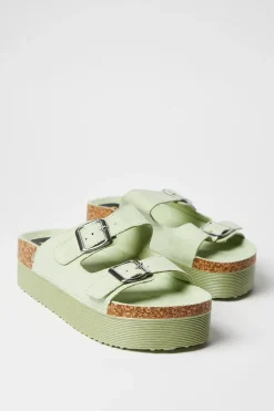 Faith: Hannahs Double Buckle Wedge Footbed Sandals